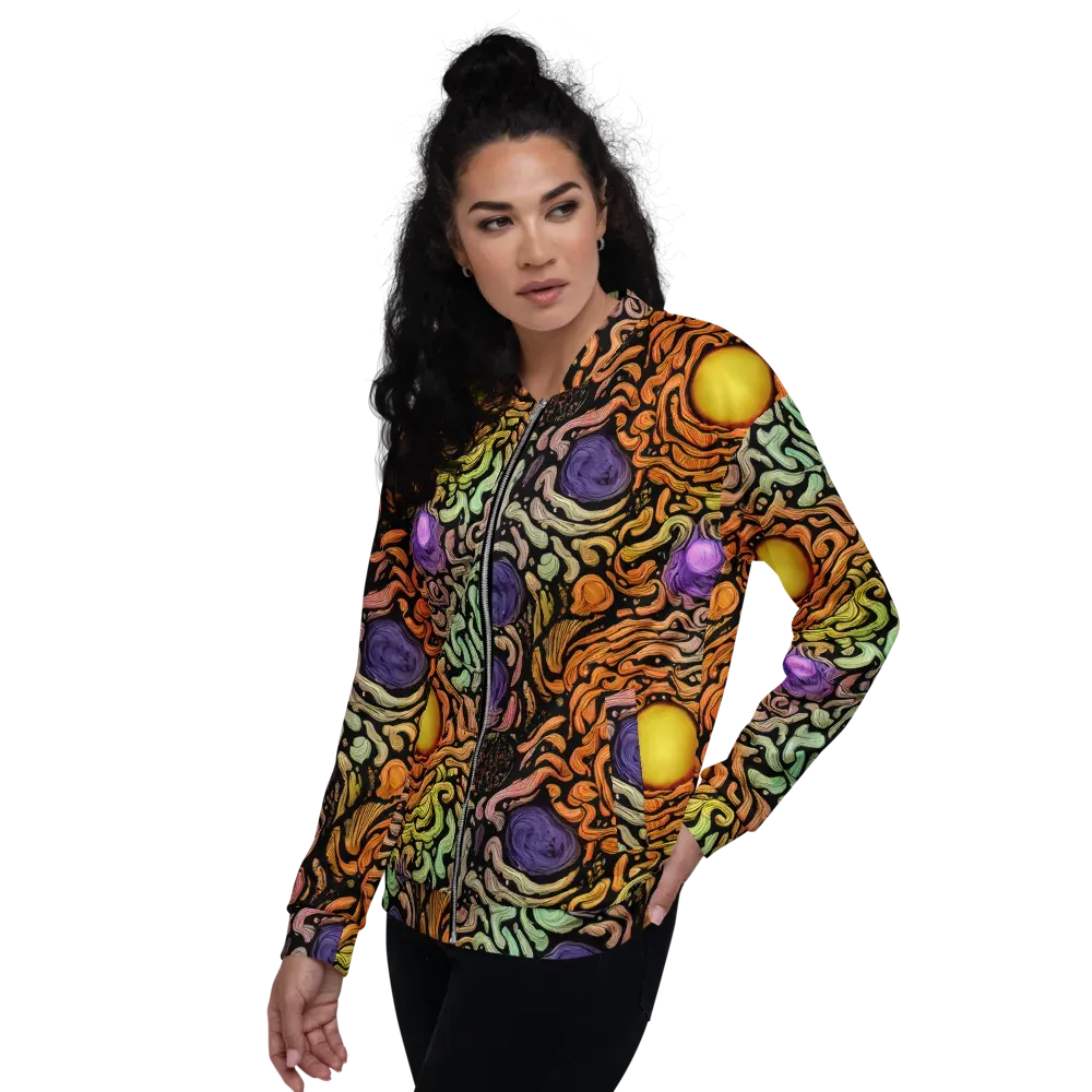 Psychedelic Harvest on Bomber Jacket — Left