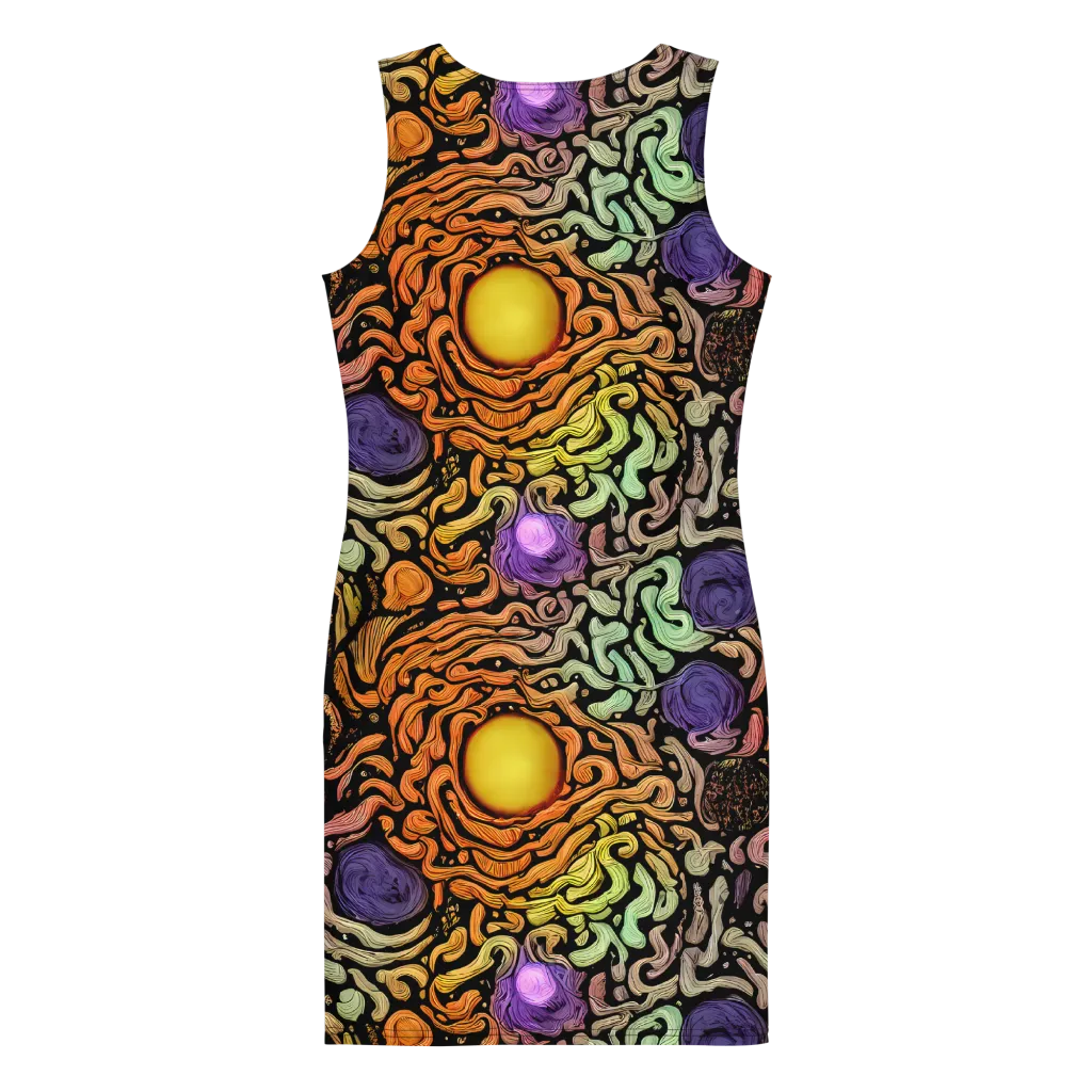 Psychedelic Harvest on Bodycon Dress — Back
