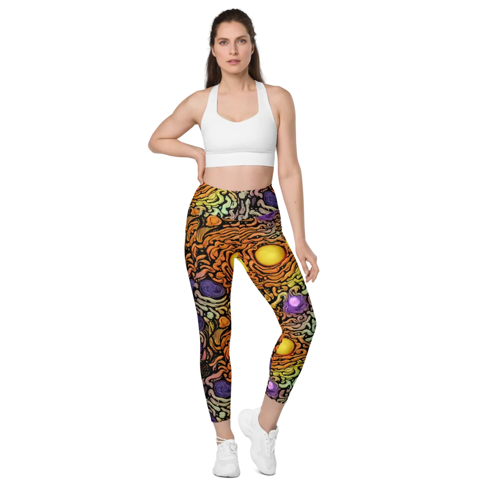 Psychedelic Harvest on Leggings with Pockets — Front