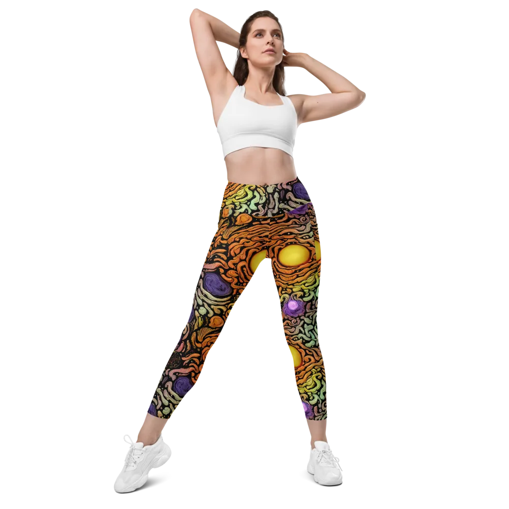 Psychedelic Harvest on Leggings with Pockets — Front