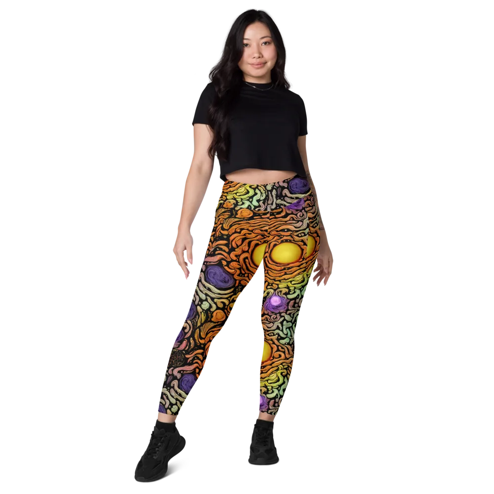 Psychedelic Harvest on Leggings with Pockets — Front