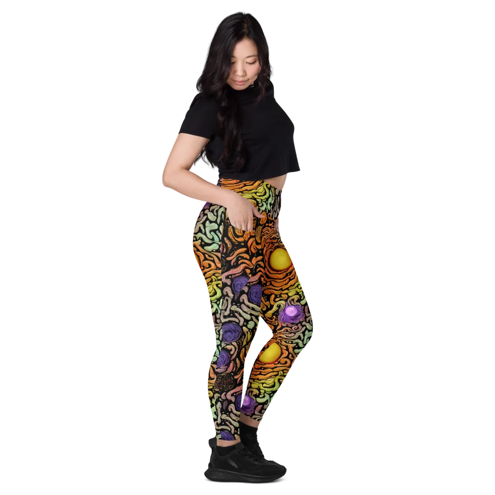 Psychedelic Harvest on Leggings with Pockets — Right