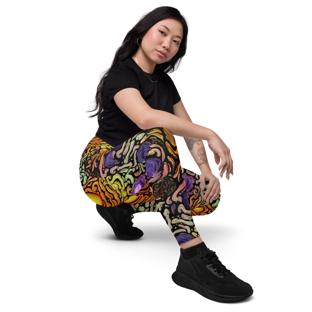 Psychedelic Harvest on Leggings with Pockets — Right Front