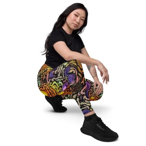 Psychedelic Harvest on a Leggings with Pockets
