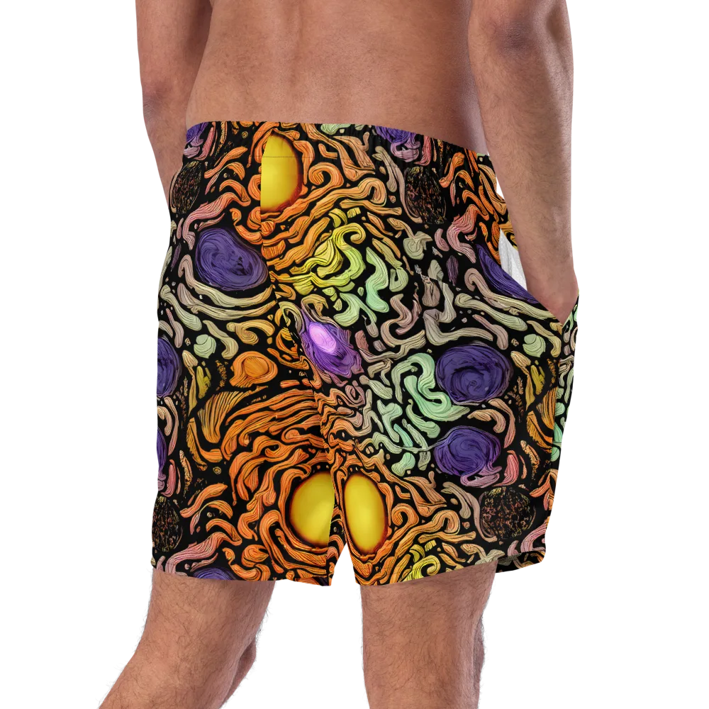 Psychedelic Harvest on Swim Trunks — Right Back