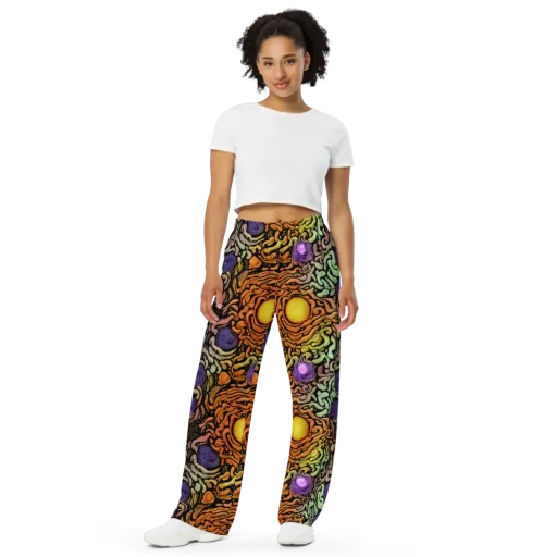 Psychedelic Harvest on a Wide-Leg Pants