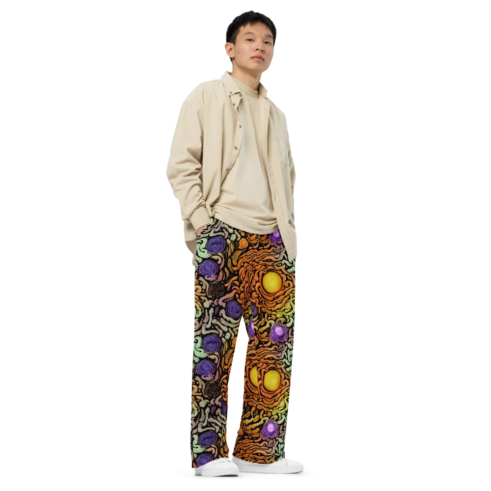 Psychedelic Harvest on Wide-Leg Pants — Right Front
