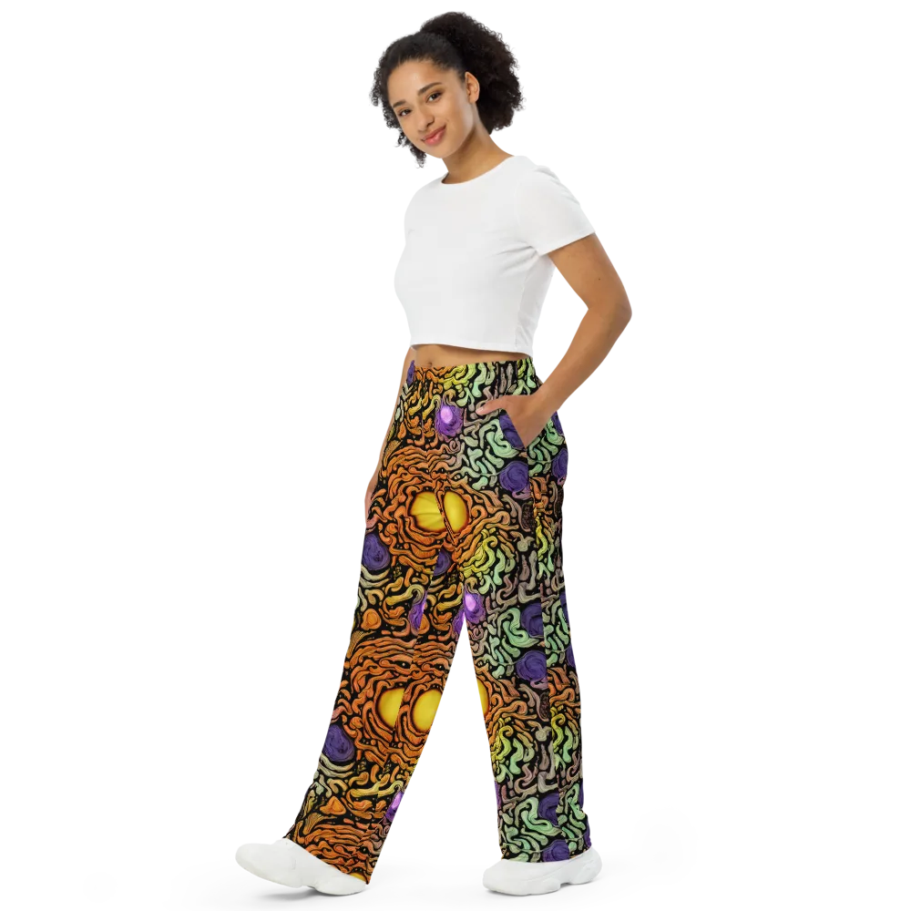 Psychedelic Harvest on Wide-Leg Pants — Left Front