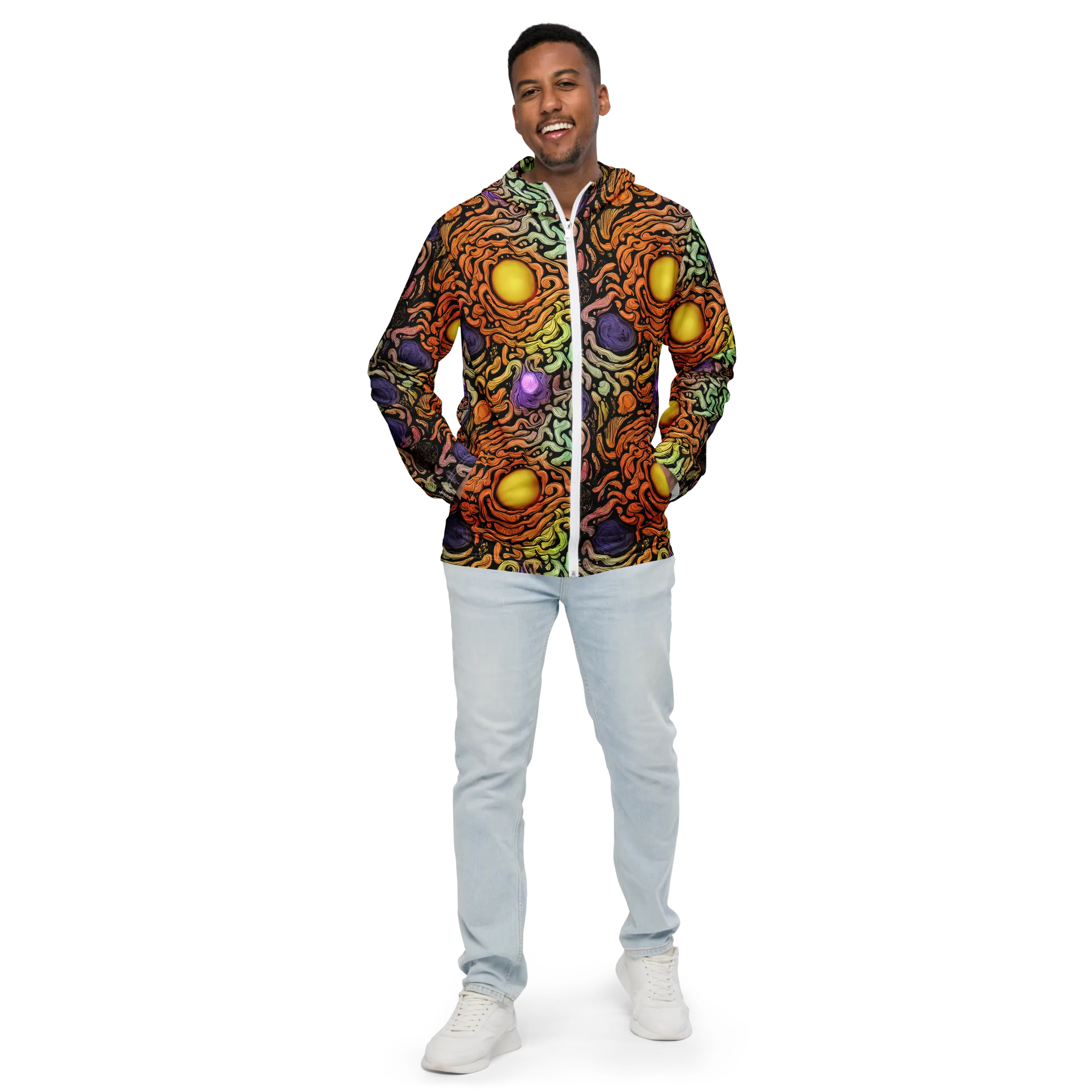 Psychedelic Harvest on Men's Windbreaker — Front