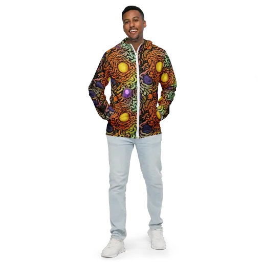 Psychedelic Harvest on a Men's Windbreaker