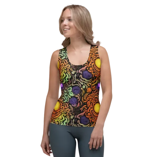 Psychedelic Harvest on a Women's Tank Top