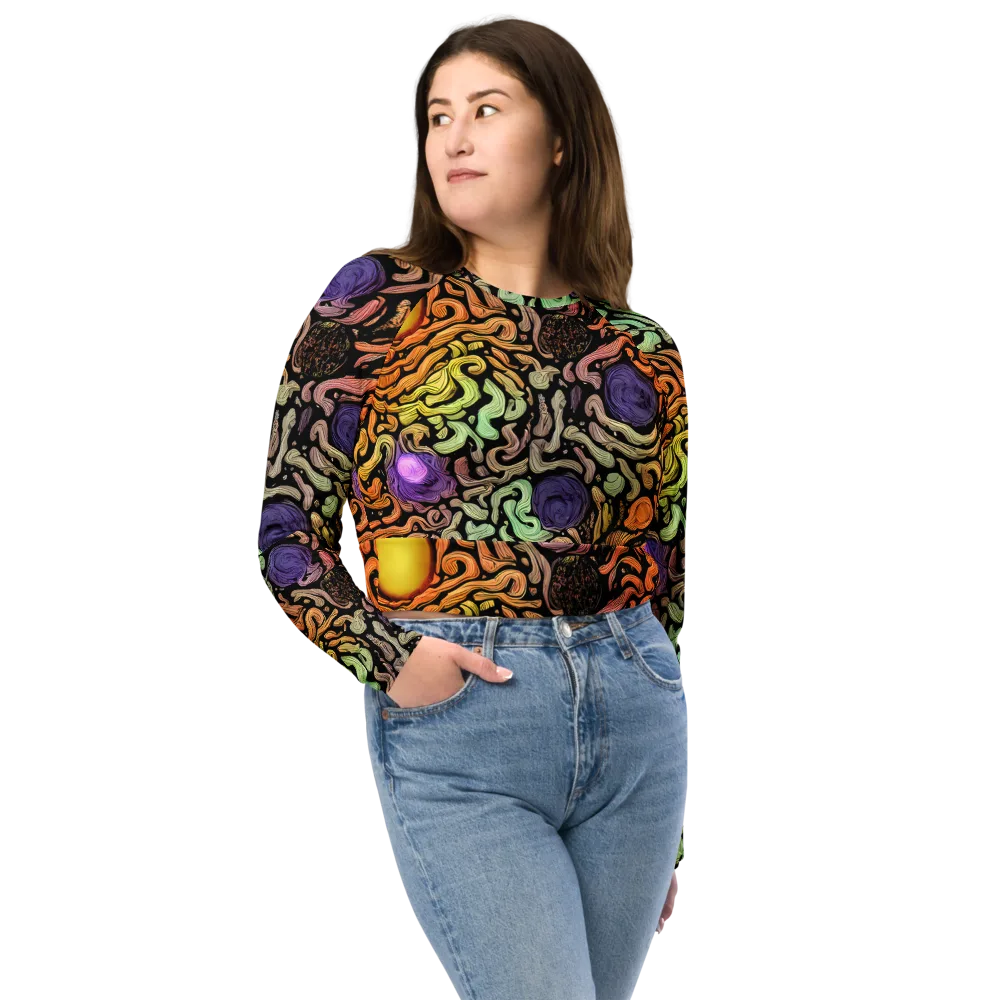 Psychedelic Harvest on Long Sleeve Crop Top — Front