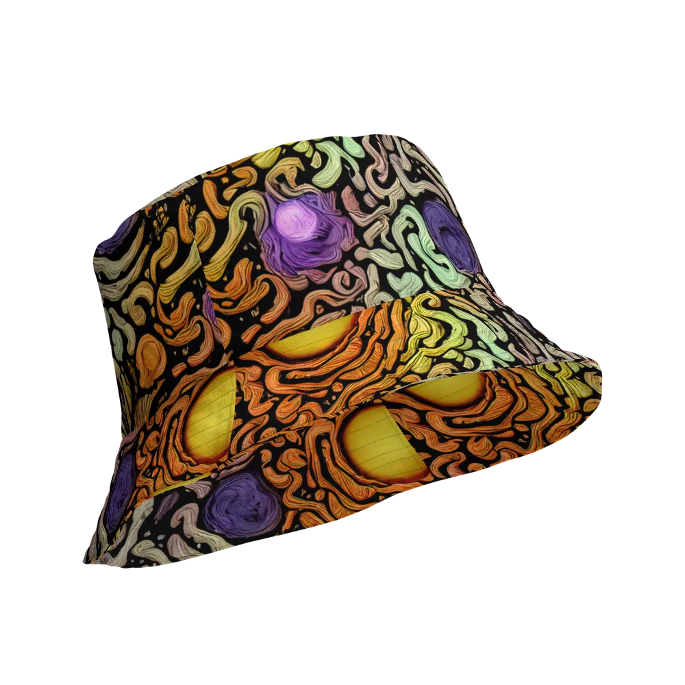 Psychedelic Harvest on Reversible Bucket Hat — Product details Outside