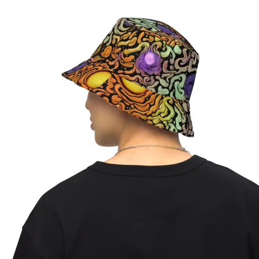 Psychedelic Harvest on a Reversible Bucket Hat