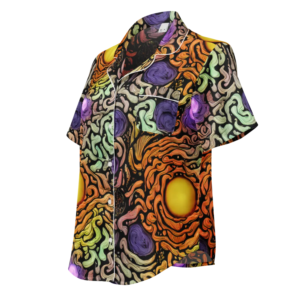 Psychedelic Harvest on Women's Short Sleeve Pajama Top — Left Front
