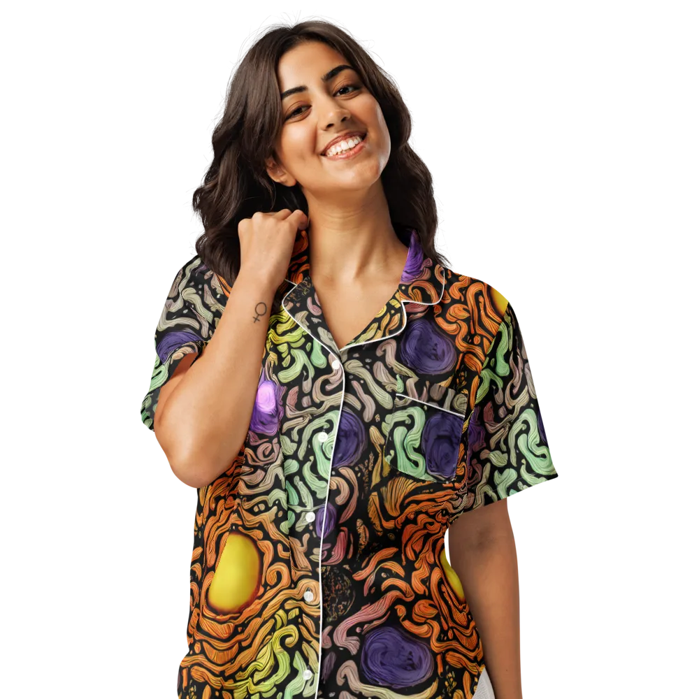 Psychedelic Harvest on Women's Short Sleeve Pajama Top — Front