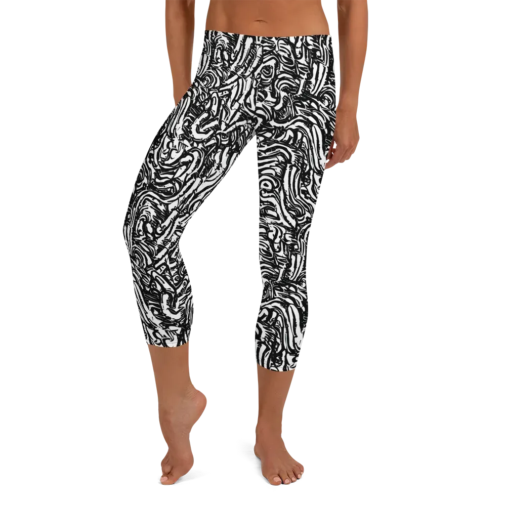 Shadow Marbling on Capri Leggings — Front