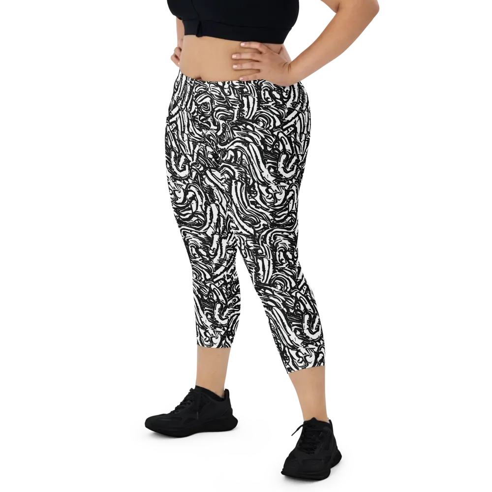 Shadow Marbling on Capri Leggings — Front
