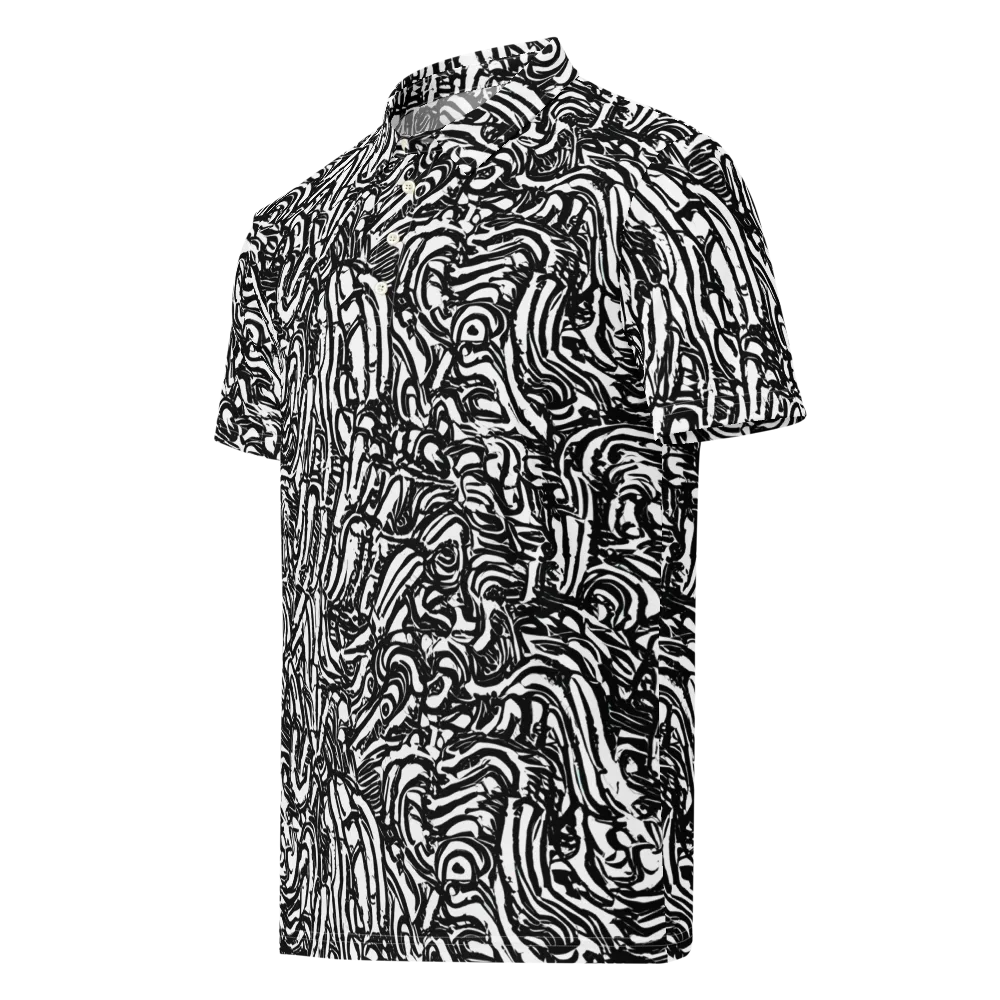Shadow Marbling on Men's Slim Fit Polo Shirt — Left Front