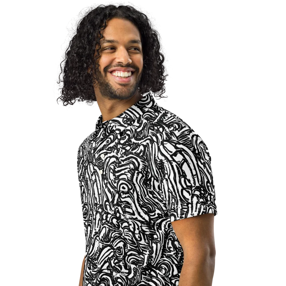 Shadow Marbling on Men's Slim Fit Polo Shirt — Left Front