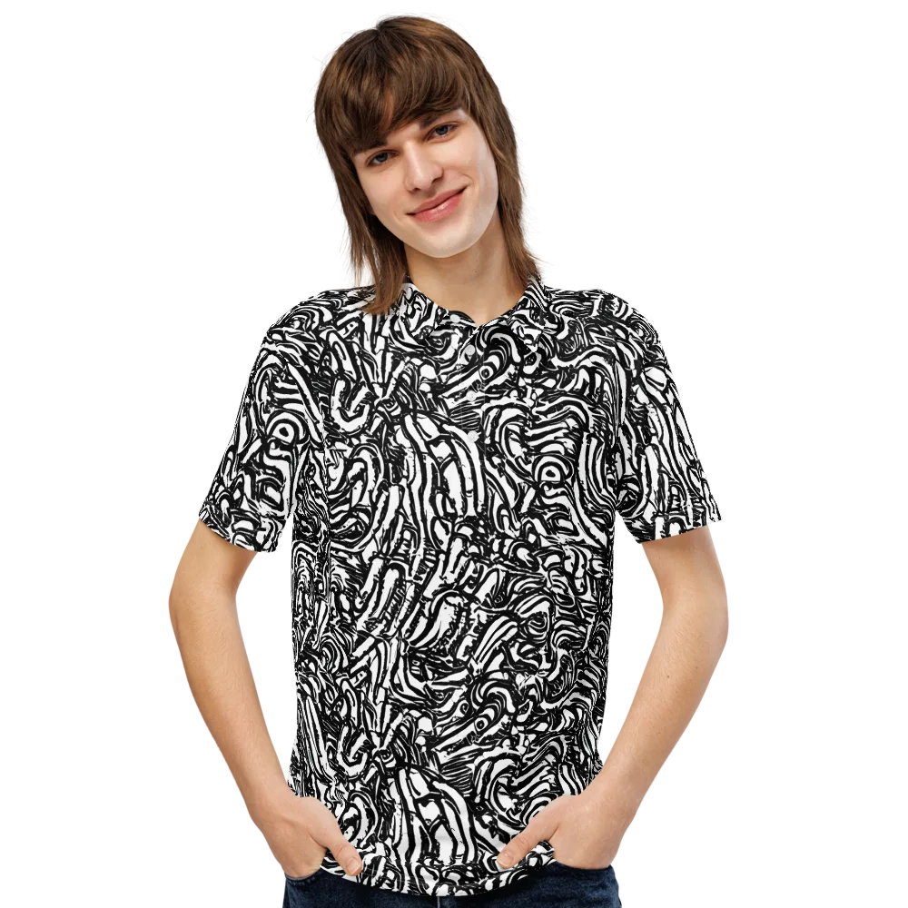 Shadow Marbling on Men's Slim Fit Polo Shirt — Front