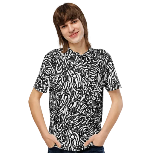 Shadow Marbling on a Men's Slim Fit Polo Shirt