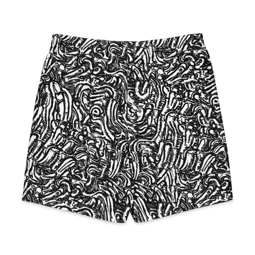 Shadow Marbling on Men's Board Shorts — Back