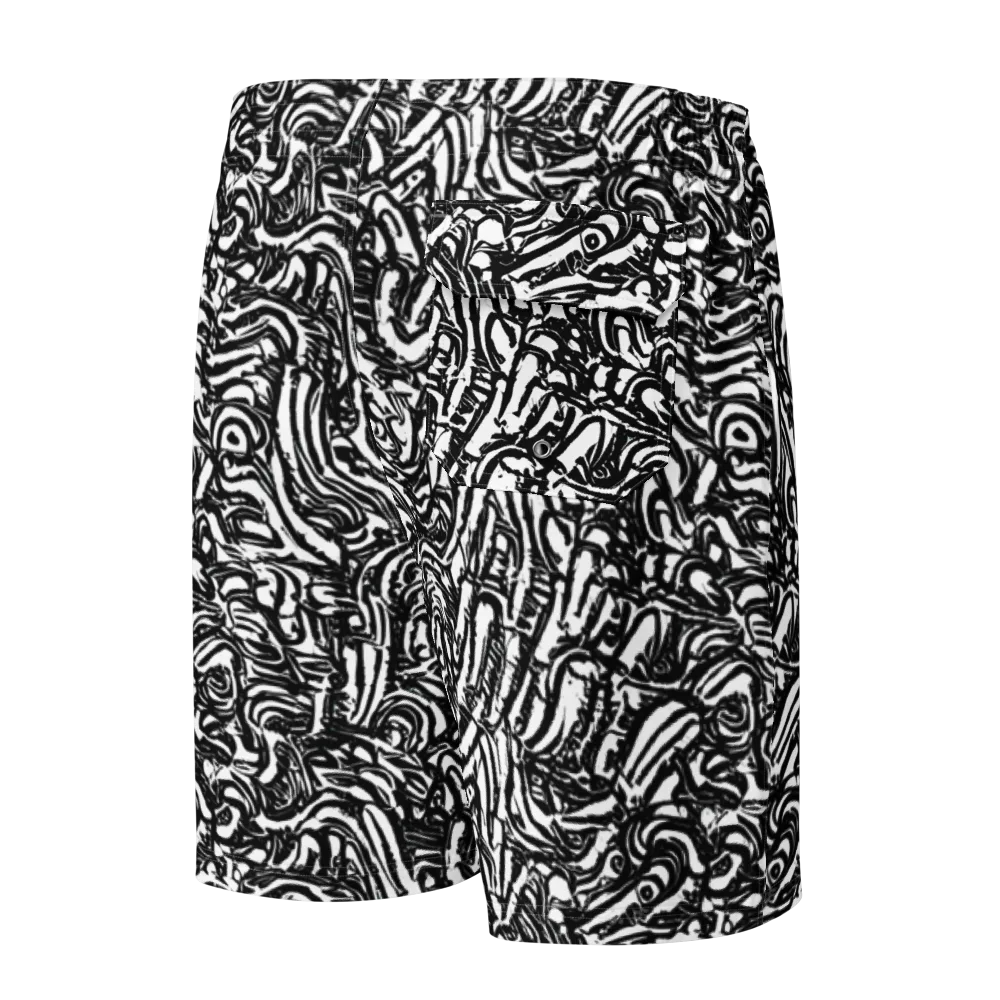 Shadow Marbling on Men's Board Shorts — Back
