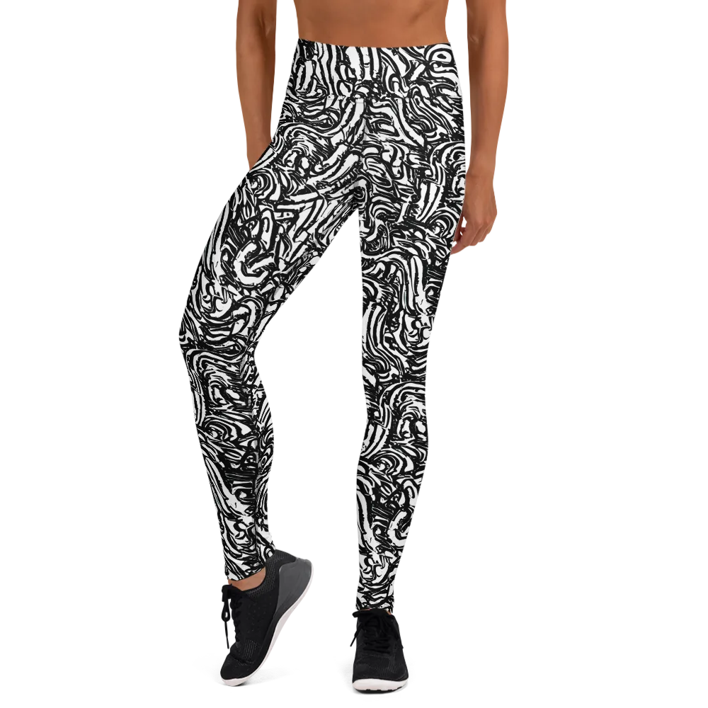 Shadow Marbling on Yoga Leggings — Front