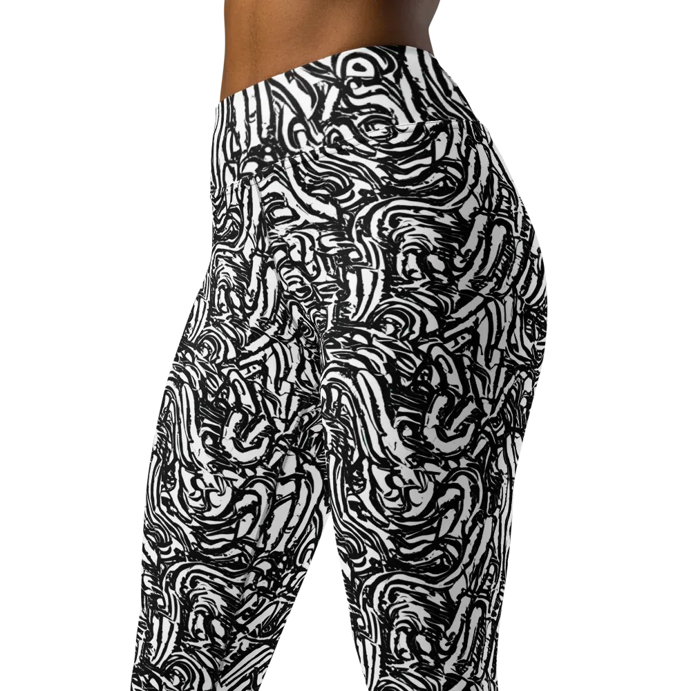 Shadow Marbling on Yoga Leggings — Left Front
