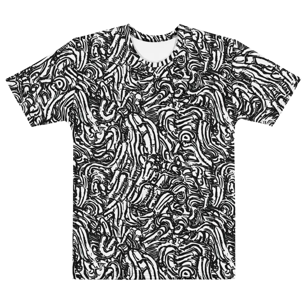 Shadow Marbling on Men's Cotton Crew Neck T-Shirt — Front