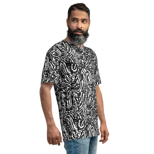 Shadow Marbling on a Men's Crew Neck T-Shirt