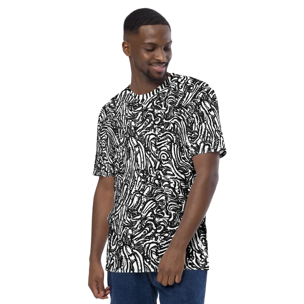 Shadow Marbling on Men's Crew Neck T-Shirt — Left