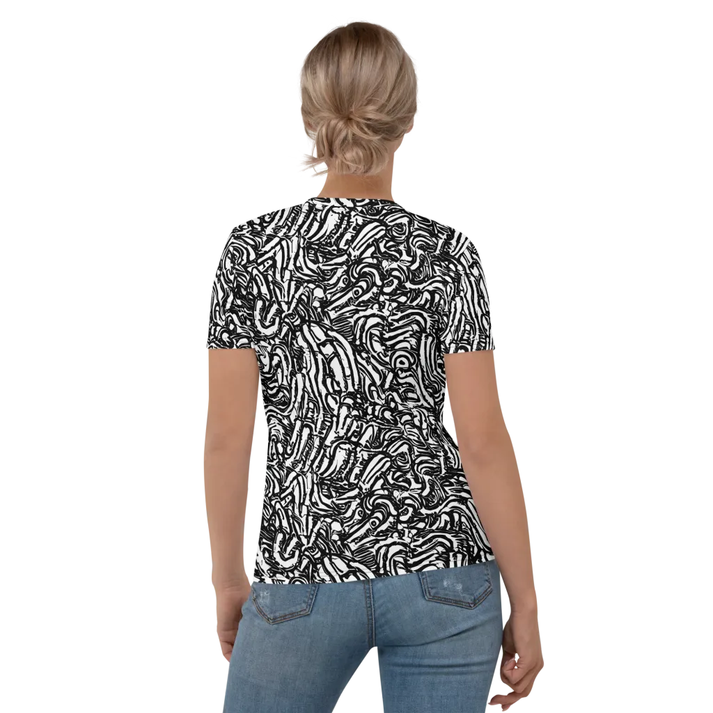 Shadow Marbling on Women's Crew Neck T-Shirt — Back