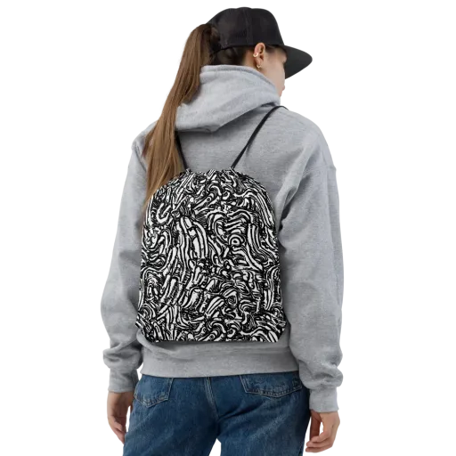 Shadow Marbling on a Drawstring Bag