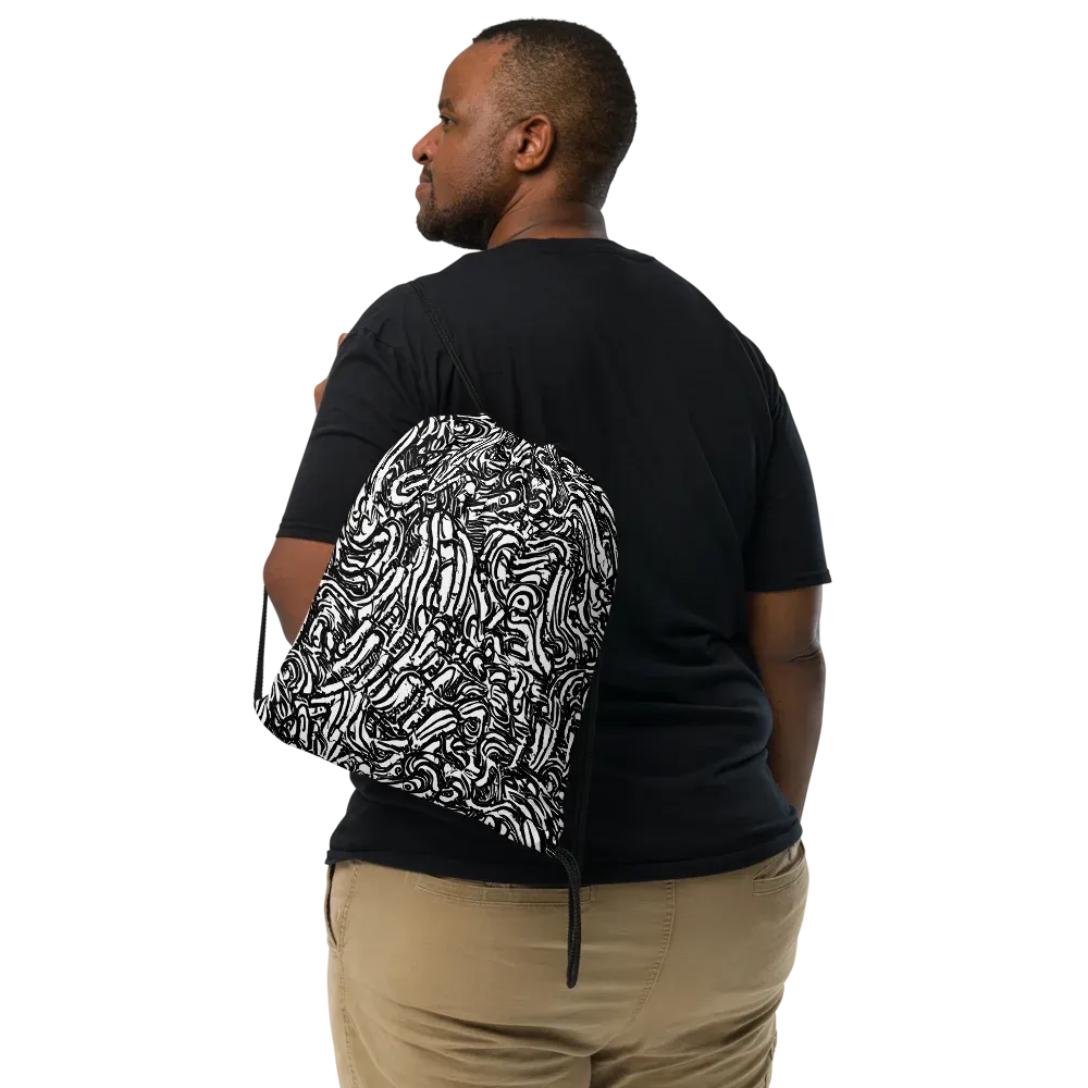 Shadow Marbling on Drawstring Bag — Front