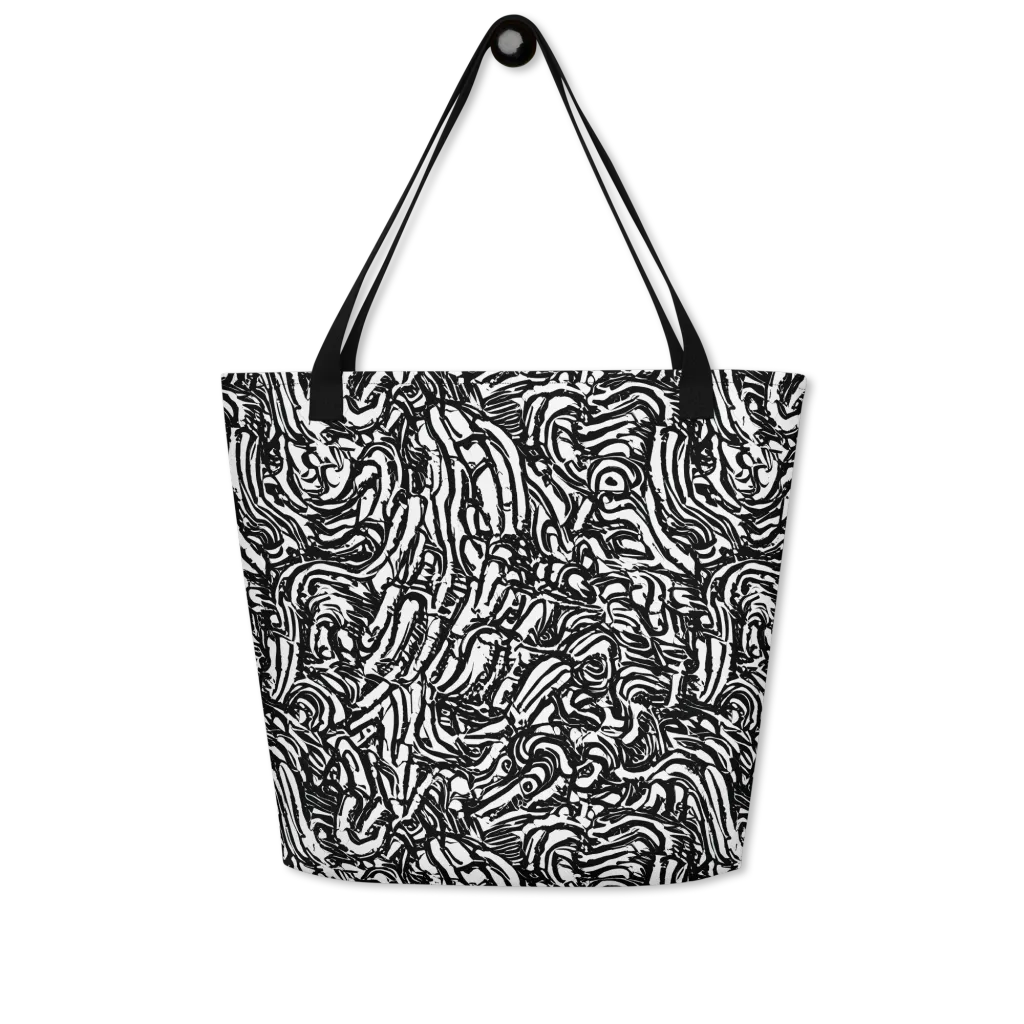 Shadow Marbling on Large Tote Bag W/ Pocket — Front