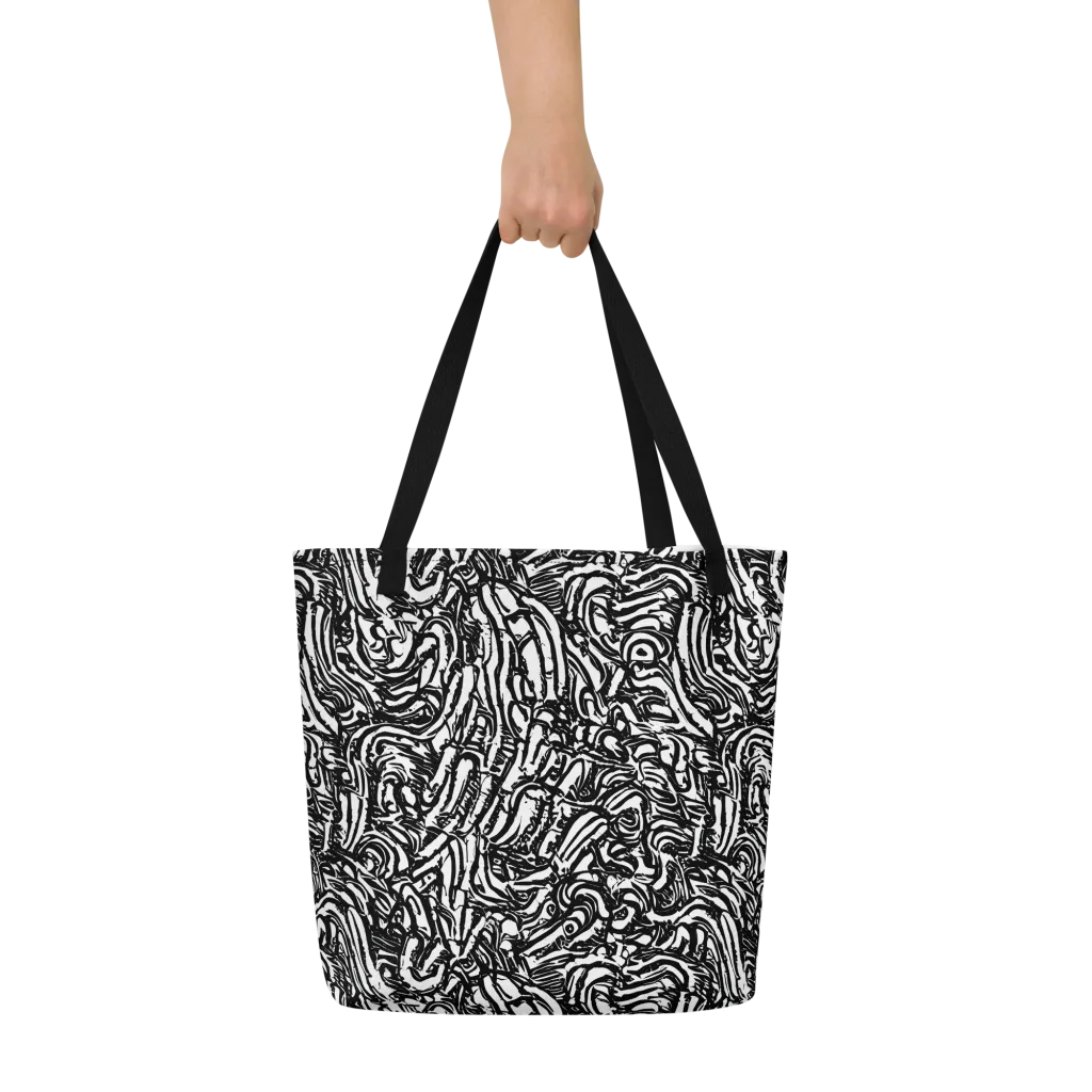 Shadow Marbling on Large Tote Bag W/ Pocket — Front