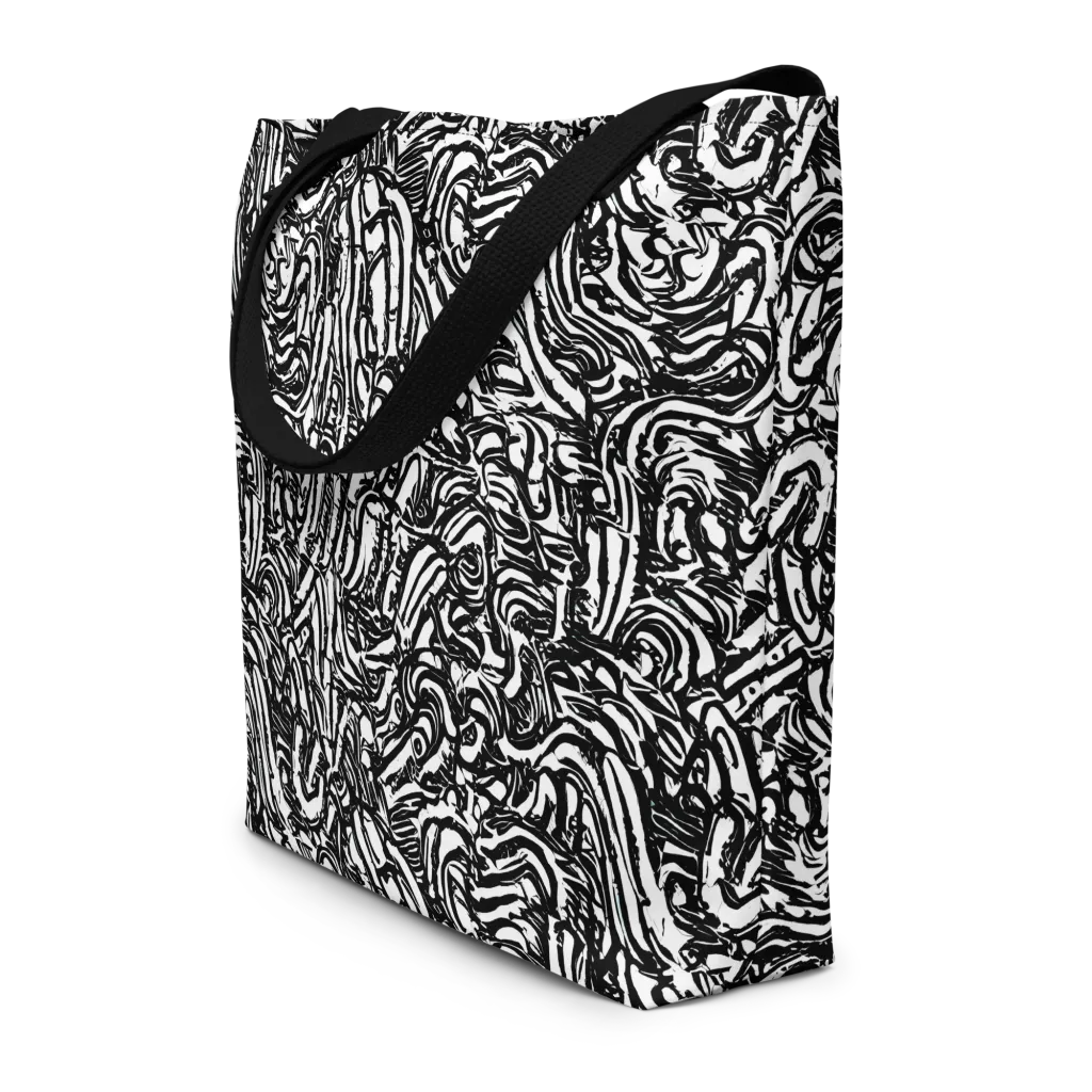 Shadow Marbling on Large Tote Bag W/ Pocket — Front