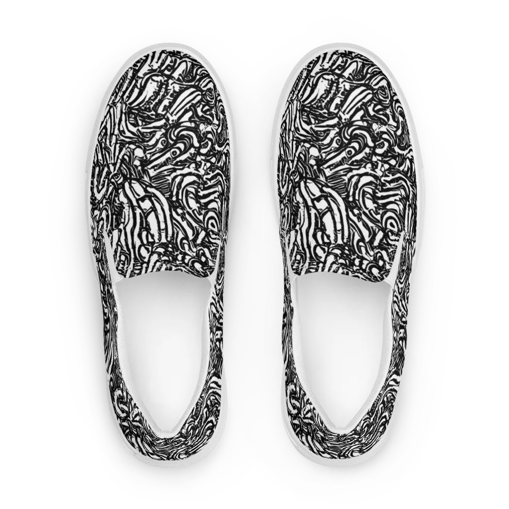 Shadow Marbling on Women's Slip-On Canvas Shoes — Front