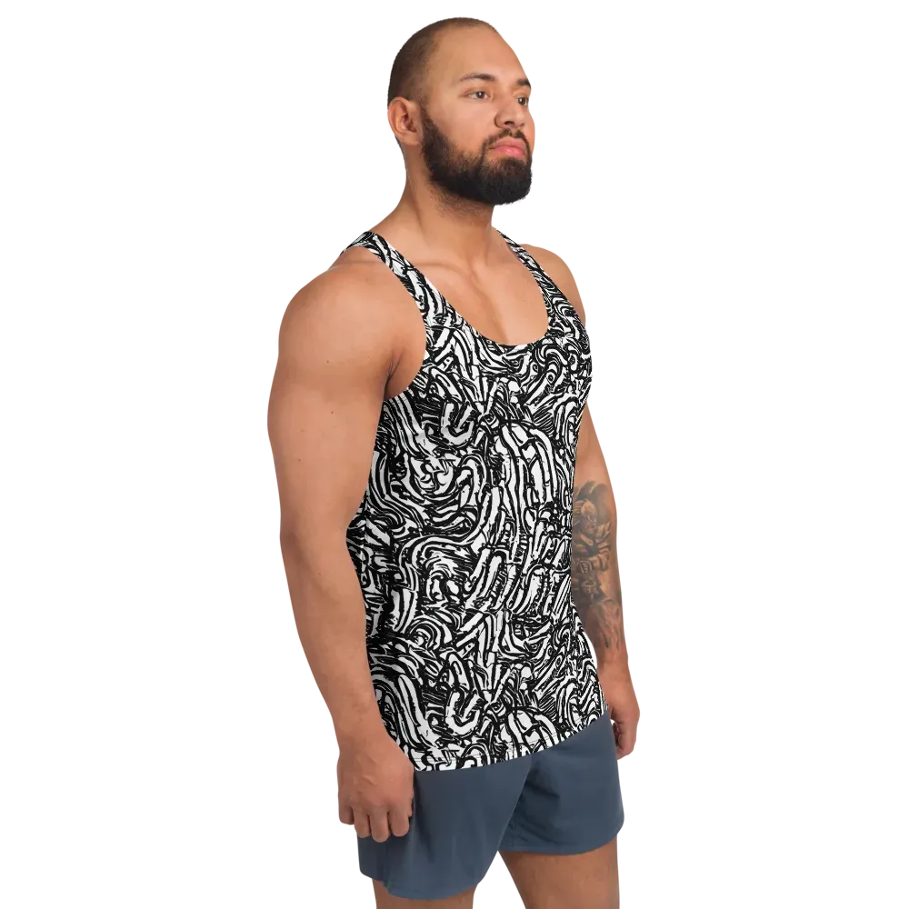 Shadow Marbling on Men's Tank Top — Right Front