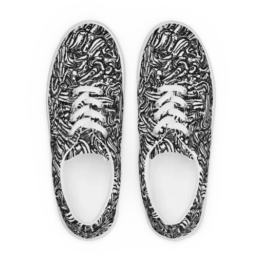 Shadow Marbling on a Men's Lace-Up Canvas Shoes