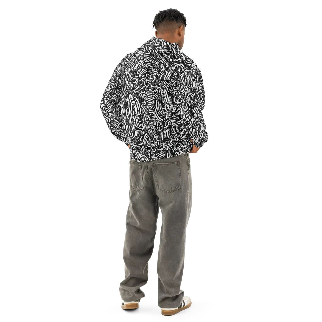 Shadow Marbling on Cotton Hoodie — Back