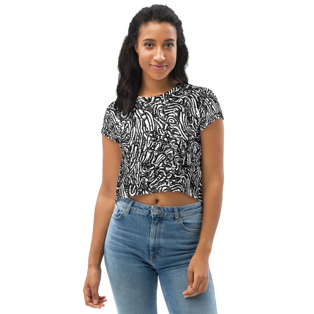 Shadow Marbling on Crop Tee — Front