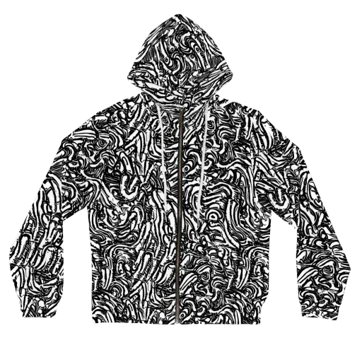Shadow Marbling on a Women's Full-Zip Hoodie