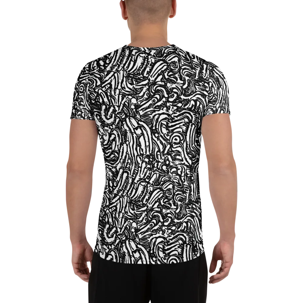 Shadow Marbling on Men's Athletic T-Shirt — Back