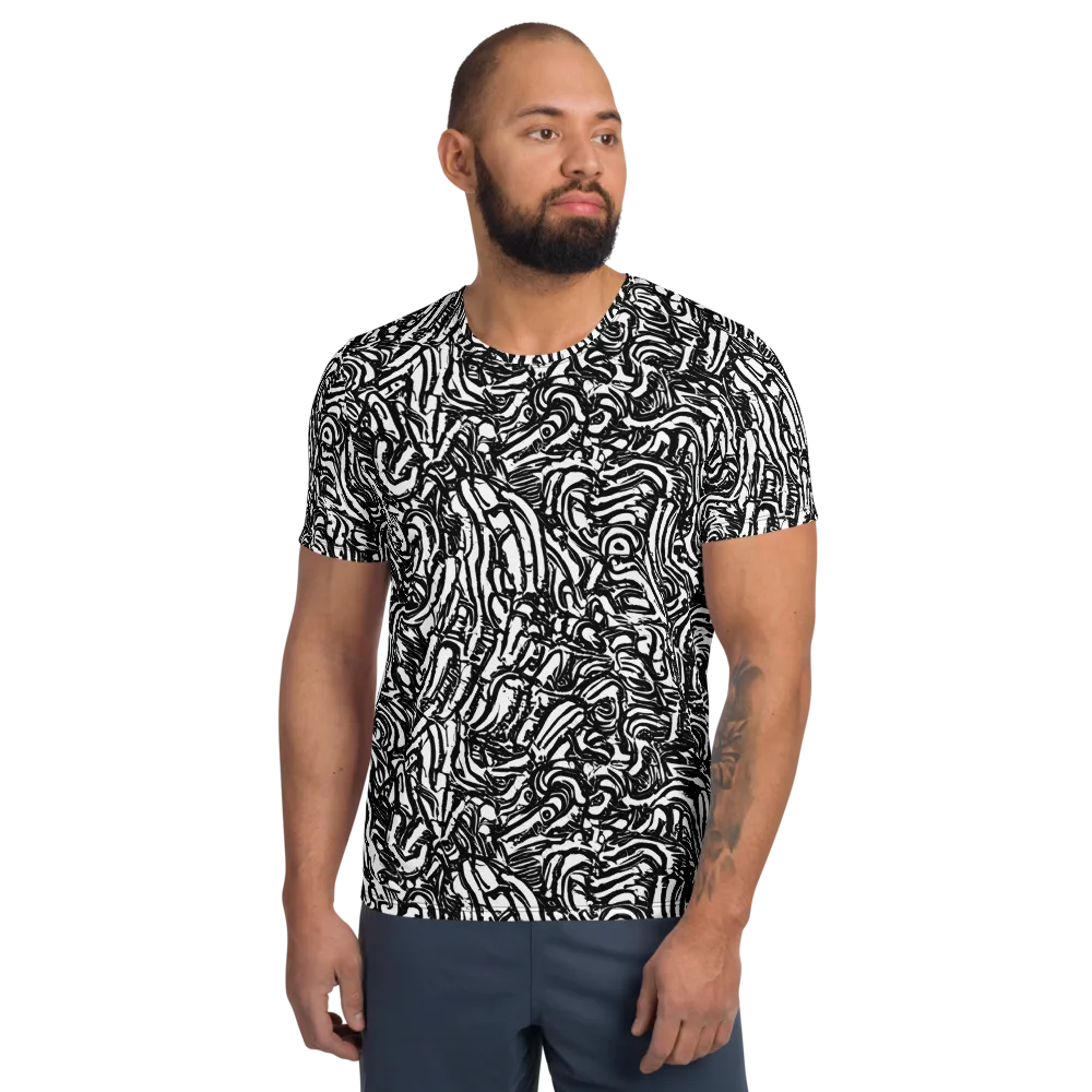 Shadow Marbling on Men's Athletic T-Shirt — Front
