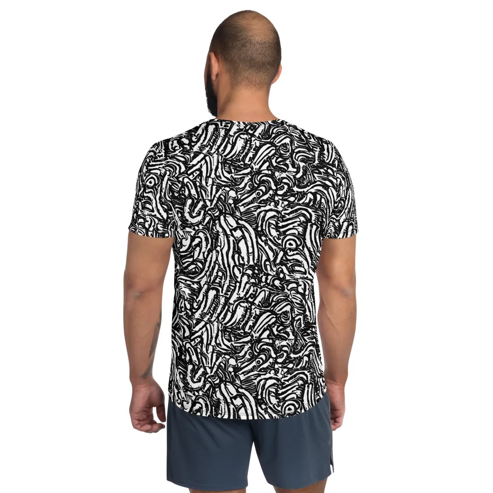Shadow Marbling on Men's Athletic T-Shirt — Back