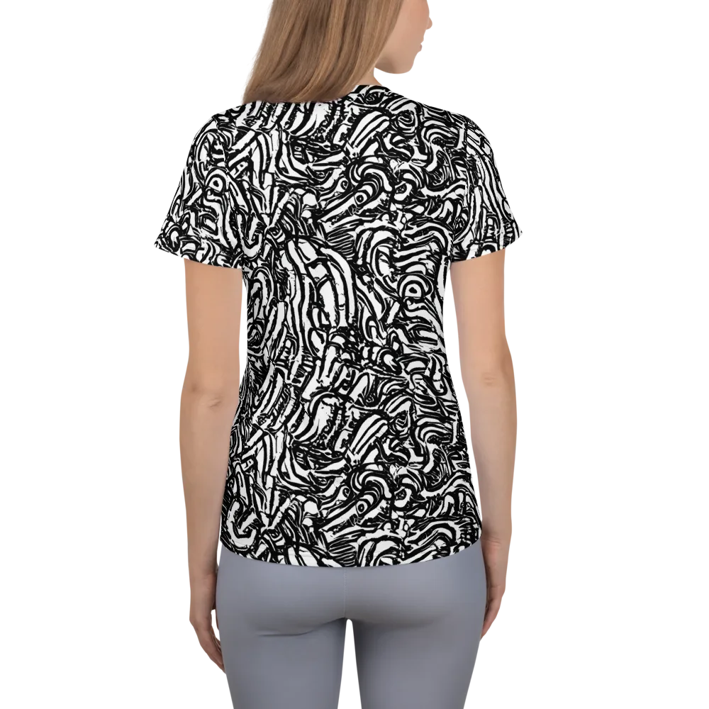 Shadow Marbling on Women's Athletic T-Shirt — Back
