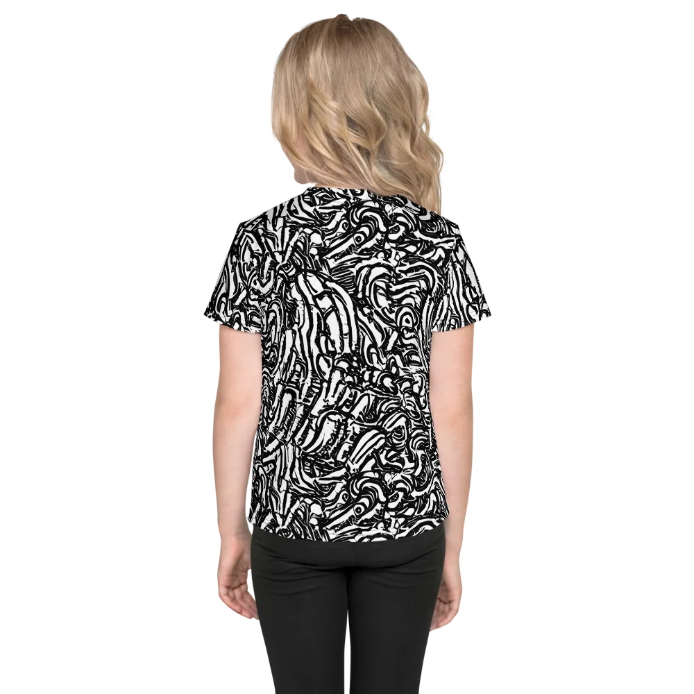 Shadow Marbling on Kids Crew Neck T-Shirt — Back